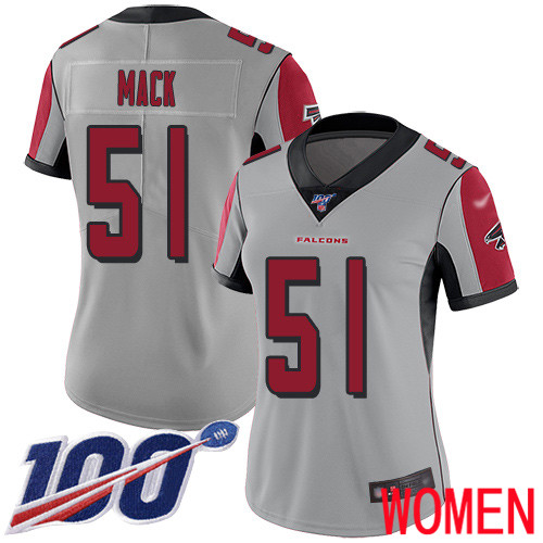 Atlanta Falcons Limited Silver Women Alex Mack Jersey NFL Football #51 100th Season Inverted Legend